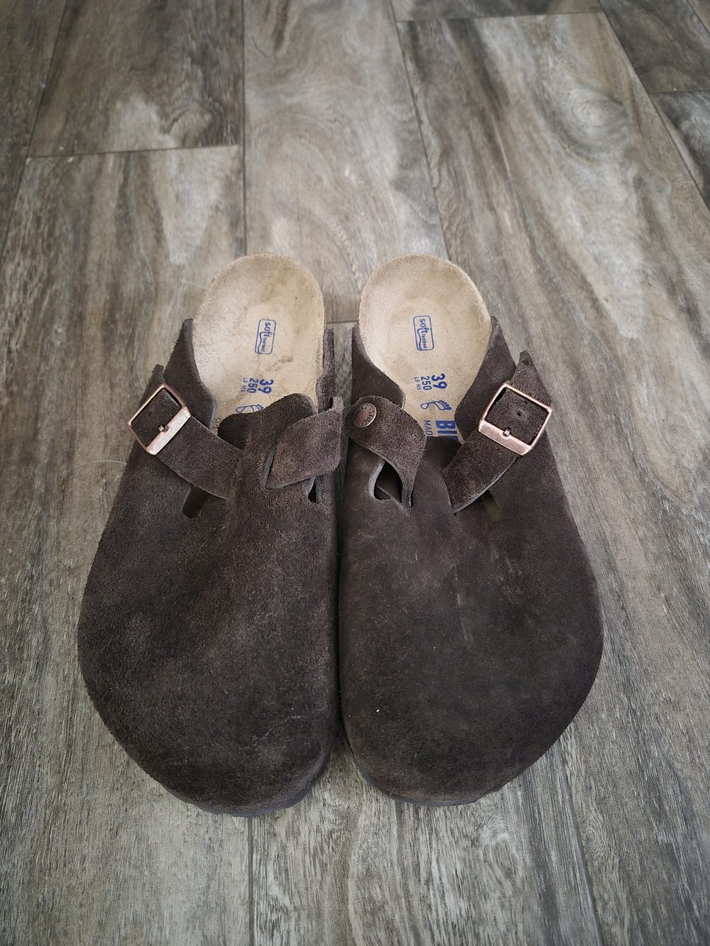 Birkenstock Brown Suede Slip-On Clogs